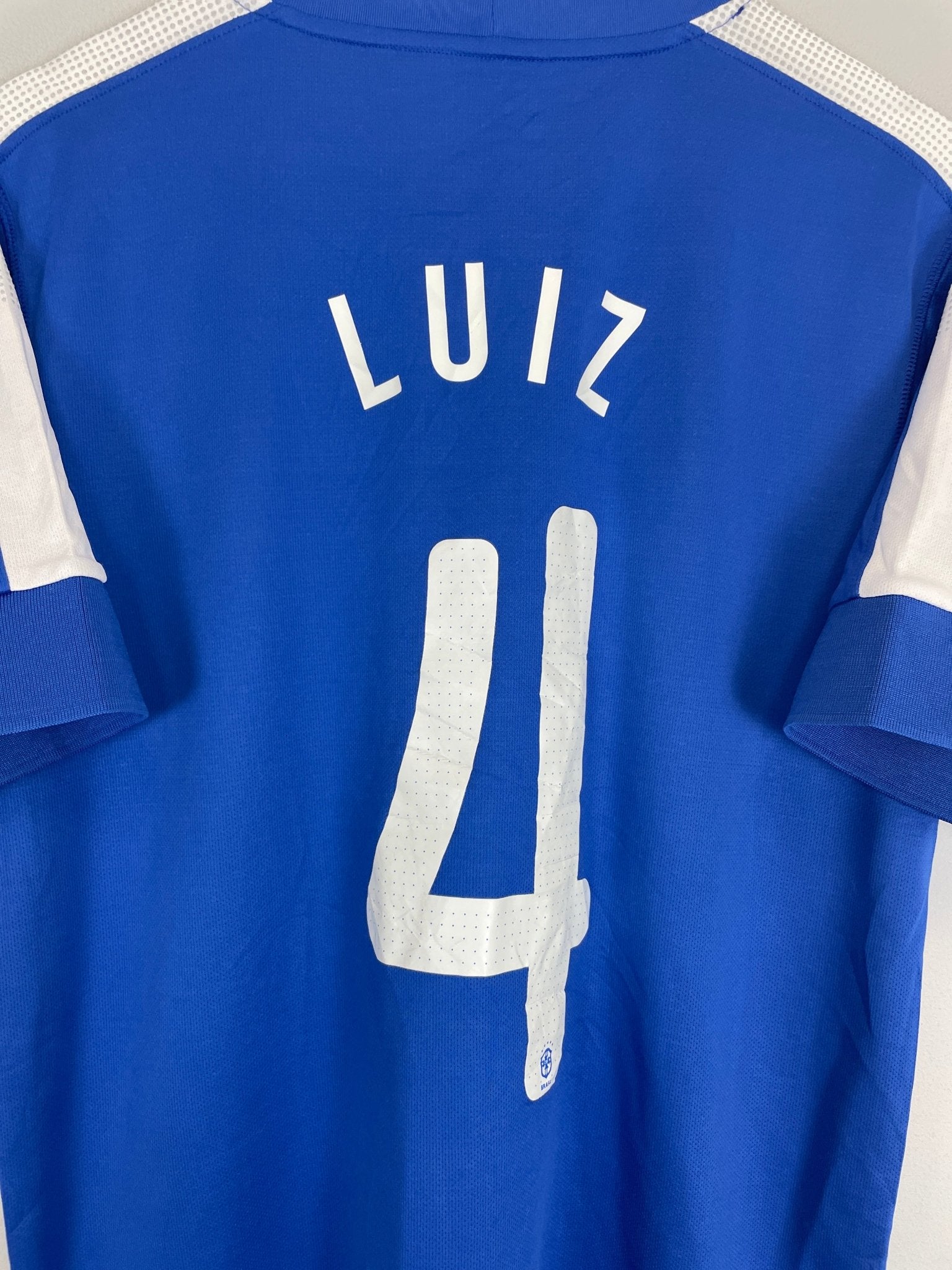 Shop 2013/14 BRAZIL LUIZ #4 AWAY SHIRT (M) NIKE, classic football shirts, vintage football shirts & retro soccer jerseys at Cult Kits