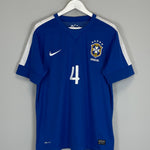 Shop 2013/14 BRAZIL LUIZ #4 AWAY SHIRT (M) NIKE, classic football shirts, vintage football shirts & retro soccer jerseys at Cult Kits