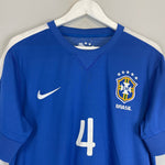 Shop 2013/14 BRAZIL LUIZ #4 AWAY SHIRT (M) NIKE, classic football shirts, vintage football shirts & retro soccer jerseys at Cult Kits
