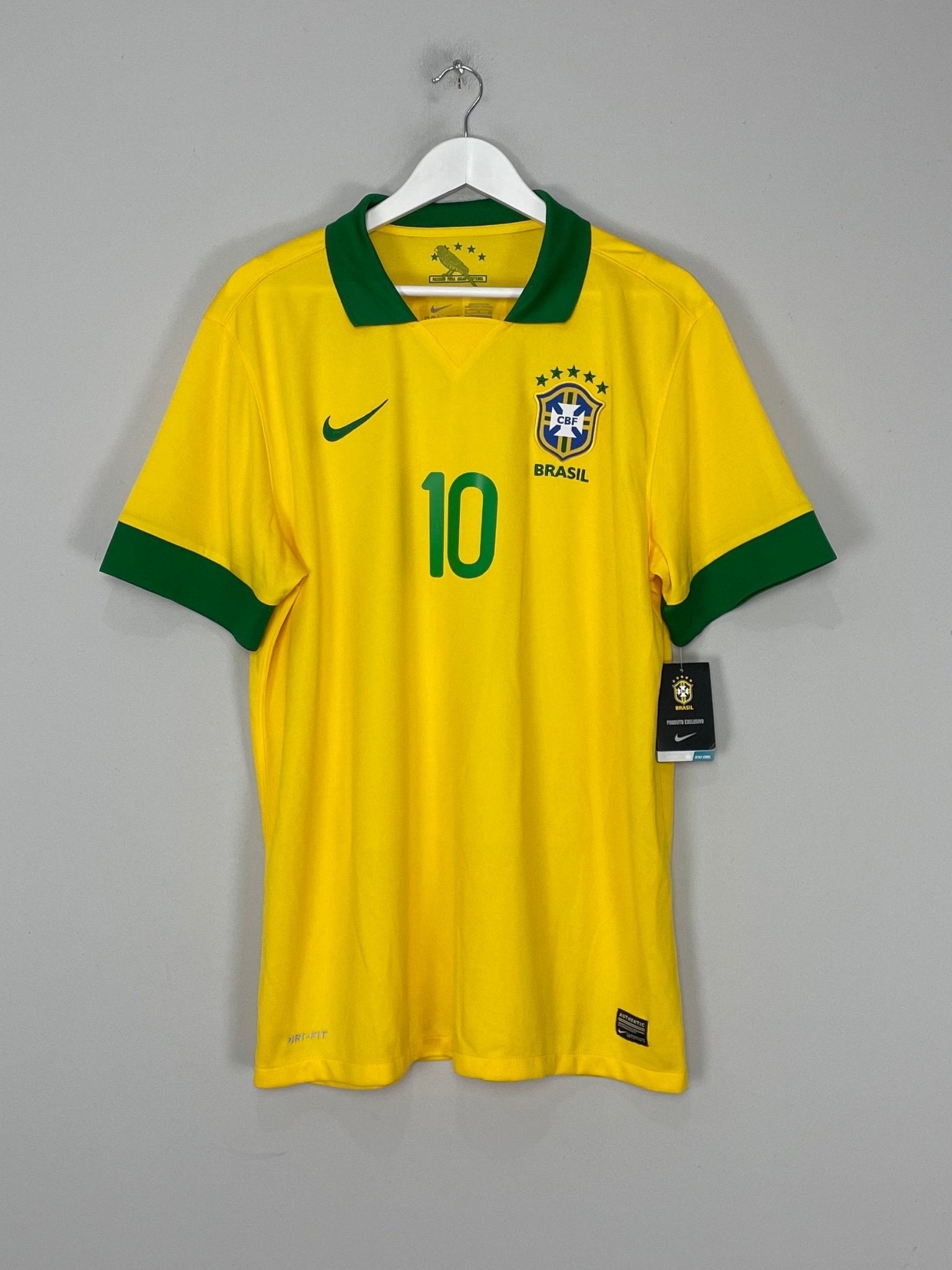 Shop 2013/14 BRAZIL RONALDINHO #10 *BNWT* HOME SHIRT (XL) NIKE, classic football shirts, vintage football shirts & retro soccer jerseys at Cult Kits