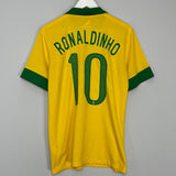 Shop 2013/14 BRAZIL RONALDINHO #10 HOME SHIRT (M) NIKE, classic football shirts, vintage football shirts & retro soccer jerseys at Cult Kits