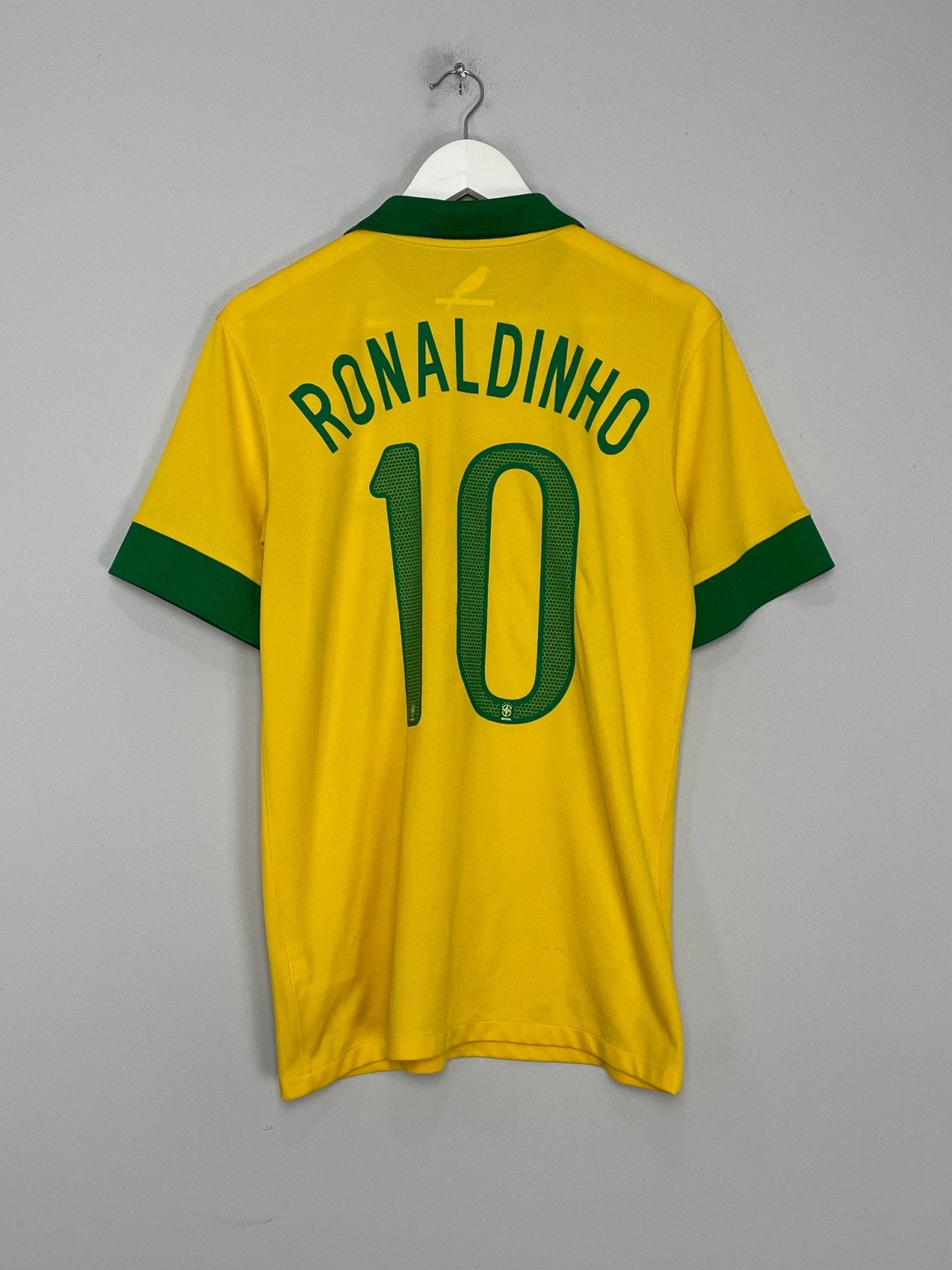 Shop 2013/14 BRAZIL RONALDINHO #10 HOME SHIRT (M) NIKE, classic football shirts, vintage football shirts & retro soccer jerseys at Cult Kits