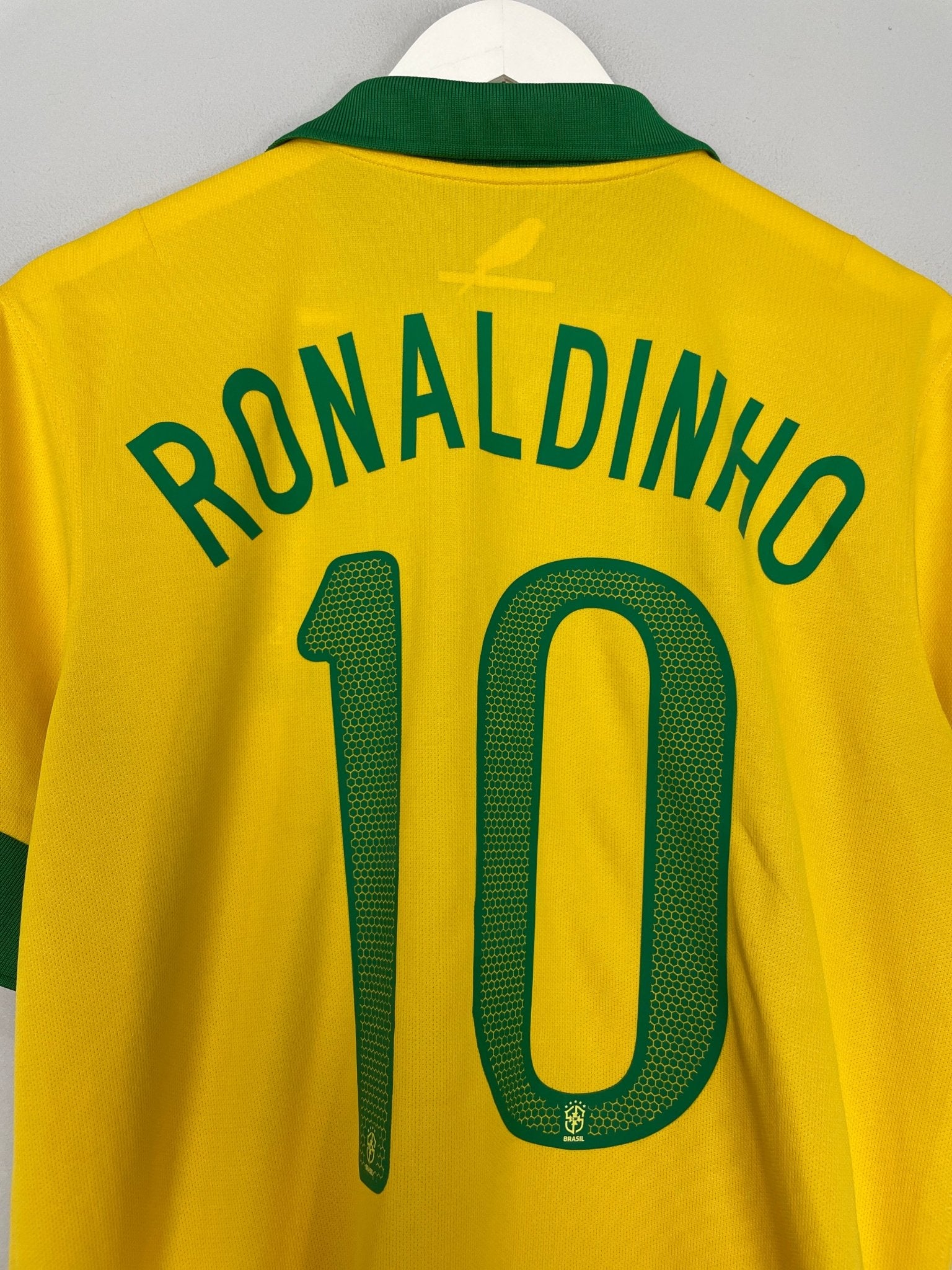 Shop 2013/14 BRAZIL RONALDINHO #10 HOME SHIRT (M) NIKE, classic football shirts, vintage football shirts & retro soccer jerseys at Cult Kits
