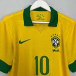 Shop 2013/14 BRAZIL RONALDINHO #10 HOME SHIRT (M) NIKE, classic football shirts, vintage football shirts & retro soccer jerseys at Cult Kits