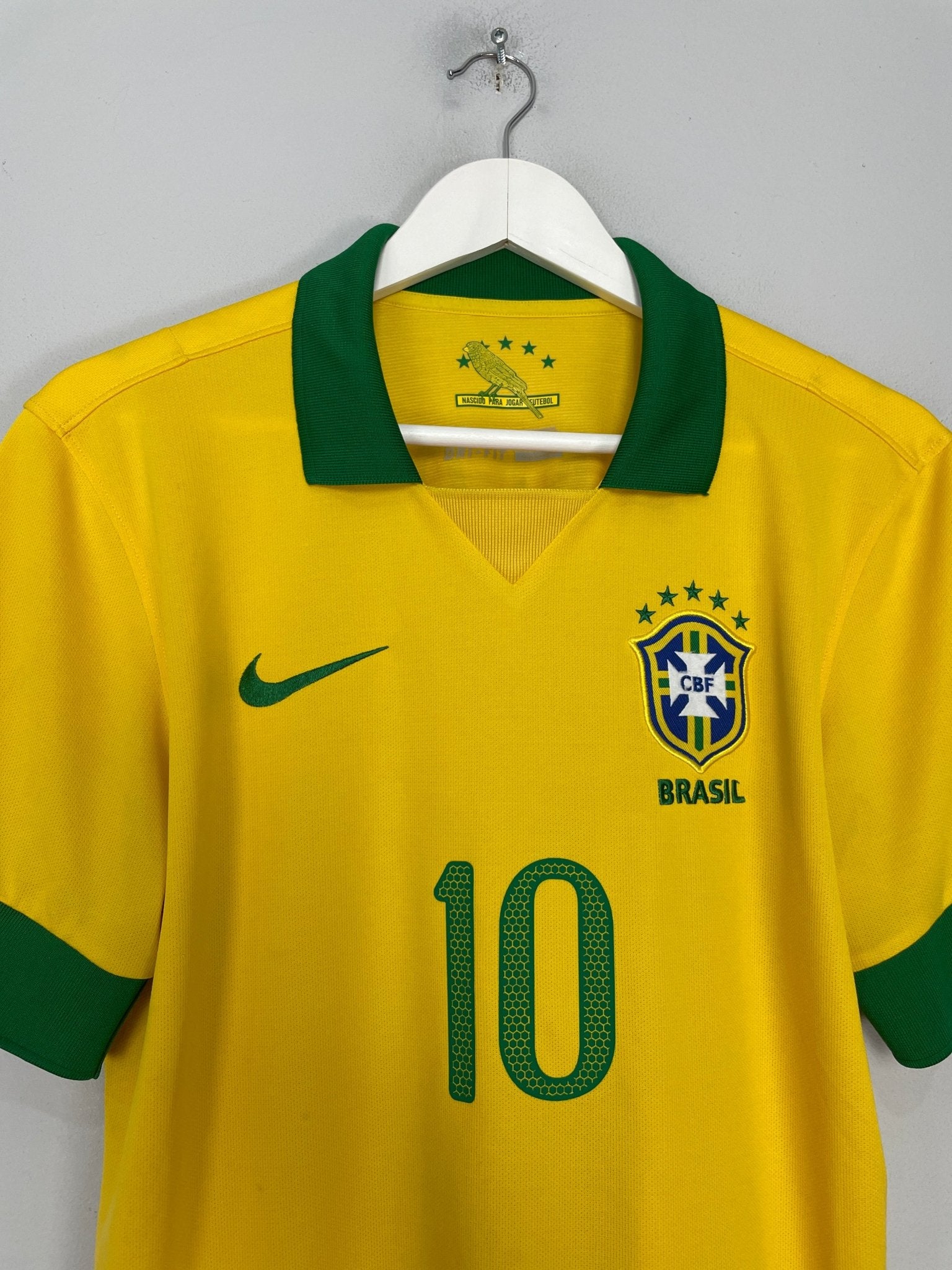Shop 2013/14 BRAZIL RONALDINHO #10 HOME SHIRT (M) NIKE, classic football shirts, vintage football shirts & retro soccer jerseys at Cult Kits