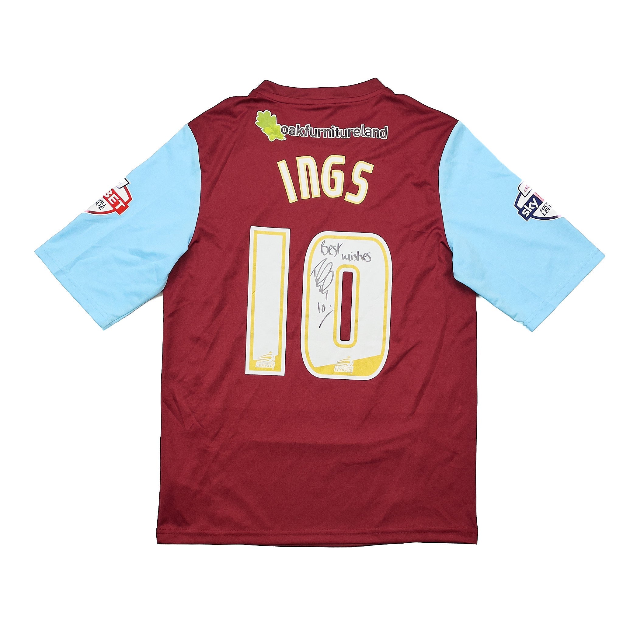 Buy 2013/14 Burnley Ings 10 *Match Issue + Signed* Home Shirt (M) Puma ~ Free worldwide shipping ~ Authentic Vintage Football Shirts from Cult Kits