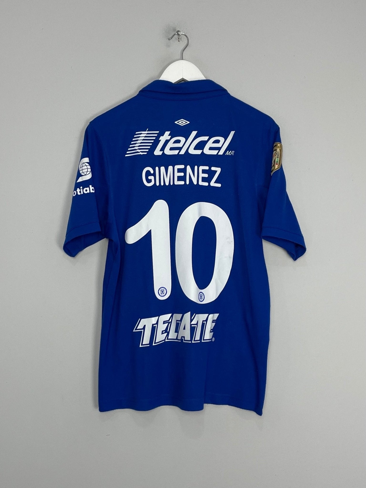 Shop 2013/14 CRUZ AZUL GIMENEZ #10 HOME SHIRT (L) UMBRO, classic football shirts, vintage football shirts & retro soccer jerseys at Cult Kits