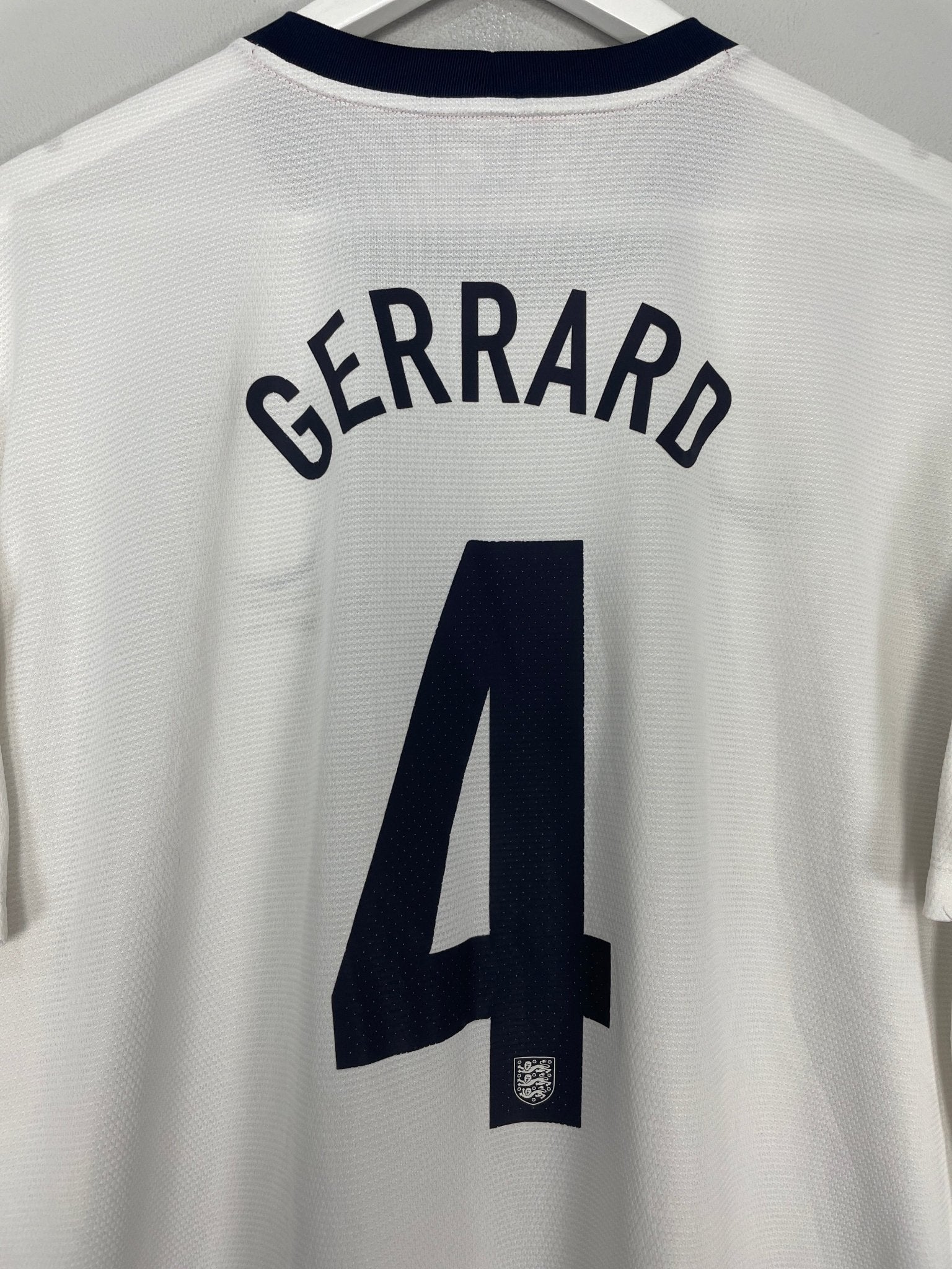 Shop 2013/14 ENGLAND GERRARD #4 *150 YEAR* HOME SHIRT (XL) NIKE, classic football shirts, vintage football shirts & retro soccer jerseys at Cult Kits