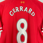 Shop 2013/14 LIVERPOOL GERRARD #8 HOME SHIRT (M) WARRIOR, classic football shirts, vintage football shirts & retro soccer jerseys at Cult Kits