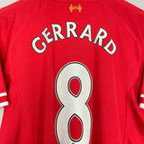 Shop 2013/14 LIVERPOOL GERRARD #8 HOME SHIRT (M) WARRIOR, classic football shirts, vintage football shirts & retro soccer jerseys at Cult Kits