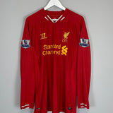 Shop 2013/14 LIVERPOOL GERRARD #8 L/S HOME SHIRT (XL) WARRIOR, classic football shirts, vintage football shirts & retro soccer jerseys at Cult Kits