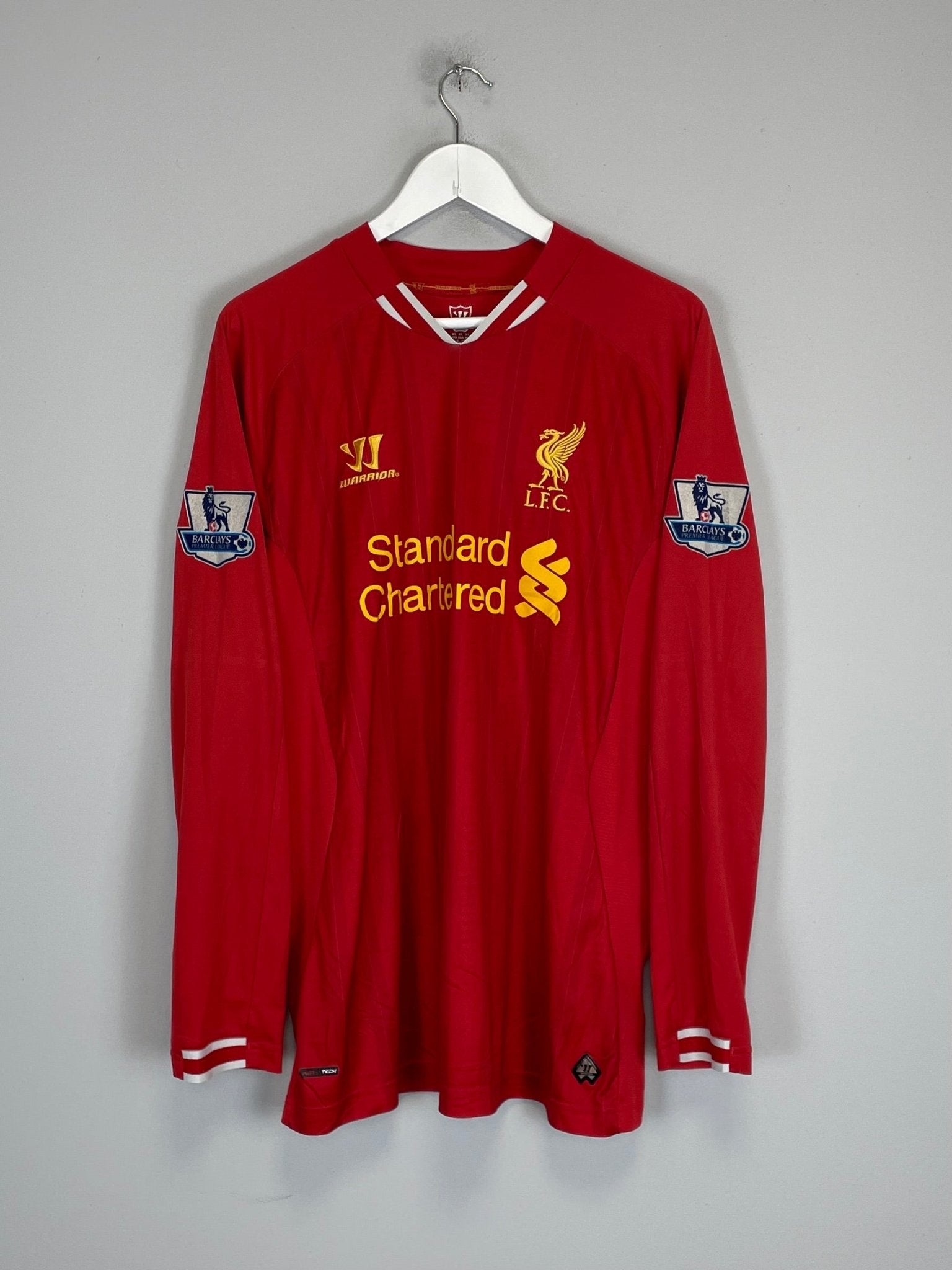 Shop 2013/14 LIVERPOOL GERRARD #8 L/S HOME SHIRT (XL) WARRIOR, classic football shirts, vintage football shirts & retro soccer jerseys at Cult Kits