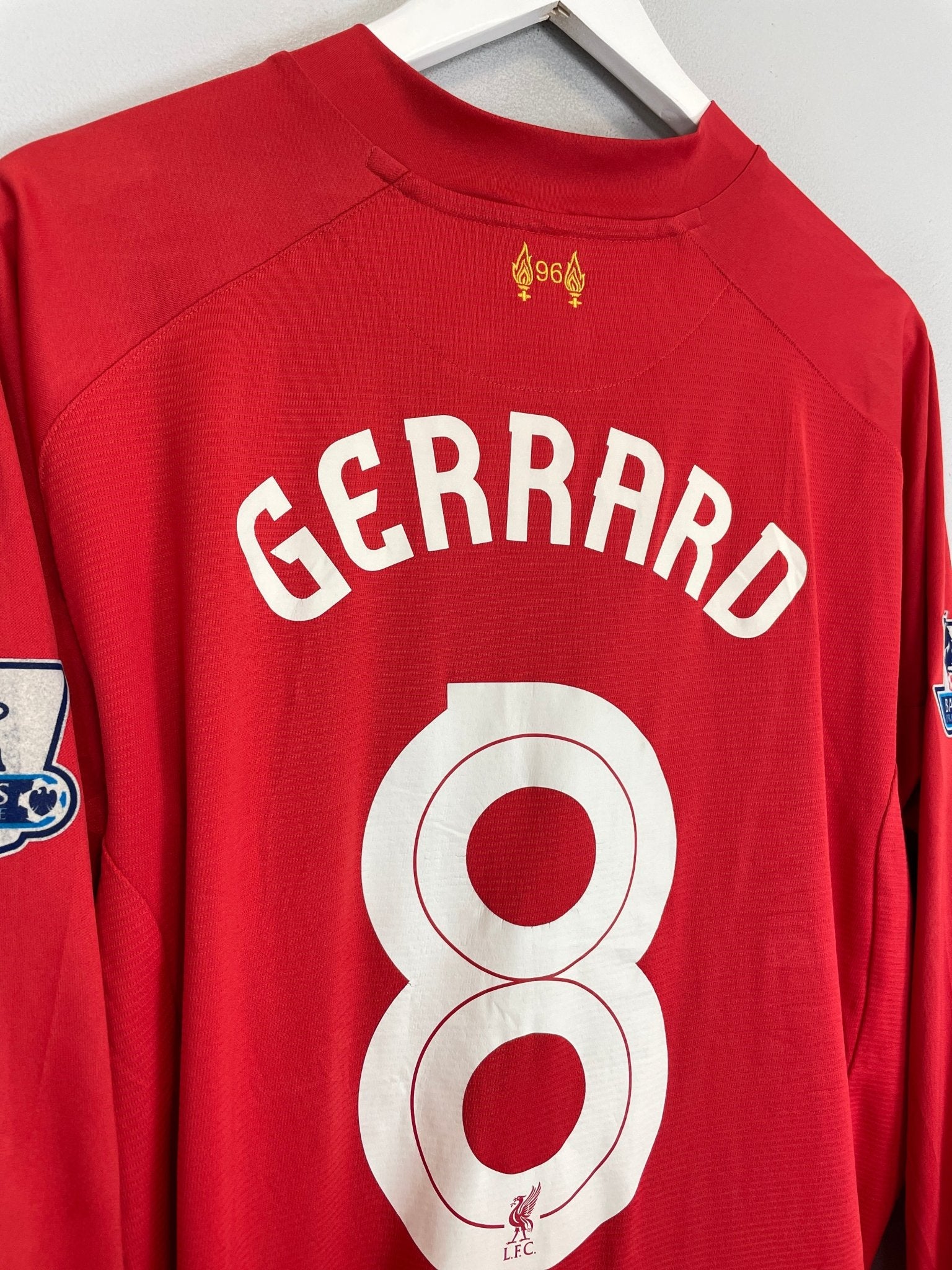 Shop 2013/14 LIVERPOOL GERRARD #8 L/S HOME SHIRT (XL) WARRIOR, classic football shirts, vintage football shirts & retro soccer jerseys at Cult Kits