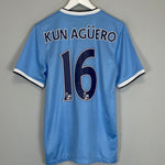 Shop 2013/14 MANCHESTER CITY KUN AGUERO #16 HOME SHIRT (S) NIKE, classic football shirts, vintage football shirts & retro soccer jerseys at Cult Kits