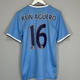 Shop 2013/14 MANCHESTER CITY KUN AGUERO #16 HOME SHIRT (S) NIKE, classic football shirts, vintage football shirts & retro soccer jerseys at Cult Kits