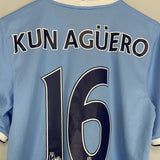 Shop 2013/14 MANCHESTER CITY KUN AGUERO #16 HOME SHIRT (S) NIKE, classic football shirts, vintage football shirts & retro soccer jerseys at Cult Kits