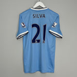 Shop 2013/14 MANCHESTER CITY SILVA #21 HOME SHIRT (M) NIKE, classic football shirts, vintage football shirts & retro soccer jerseys at Cult Kits