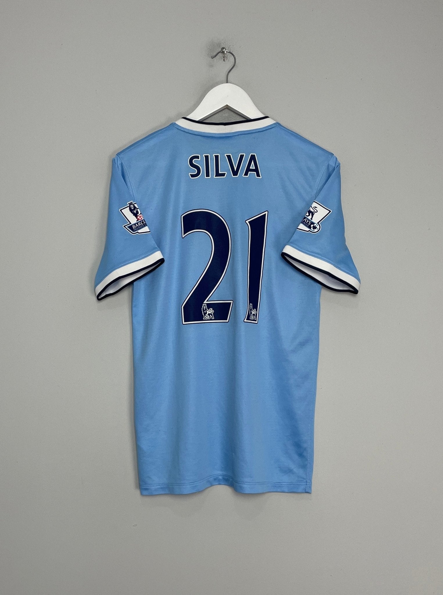 Shop 2013/14 MANCHESTER CITY SILVA #21 HOME SHIRT (M) NIKE, classic football shirts, vintage football shirts & retro soccer jerseys at Cult Kits