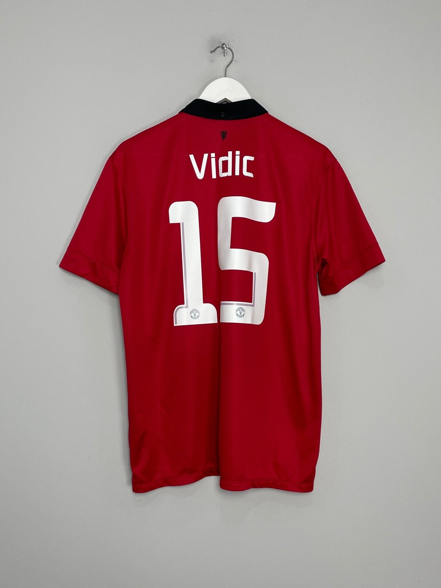 Shop 2013/14 MANCHESTER UNITED VIDIC #15 HOME SHIRT (L) NIKE, classic football shirts, vintage football shirts & retro soccer jerseys at Cult Kits
