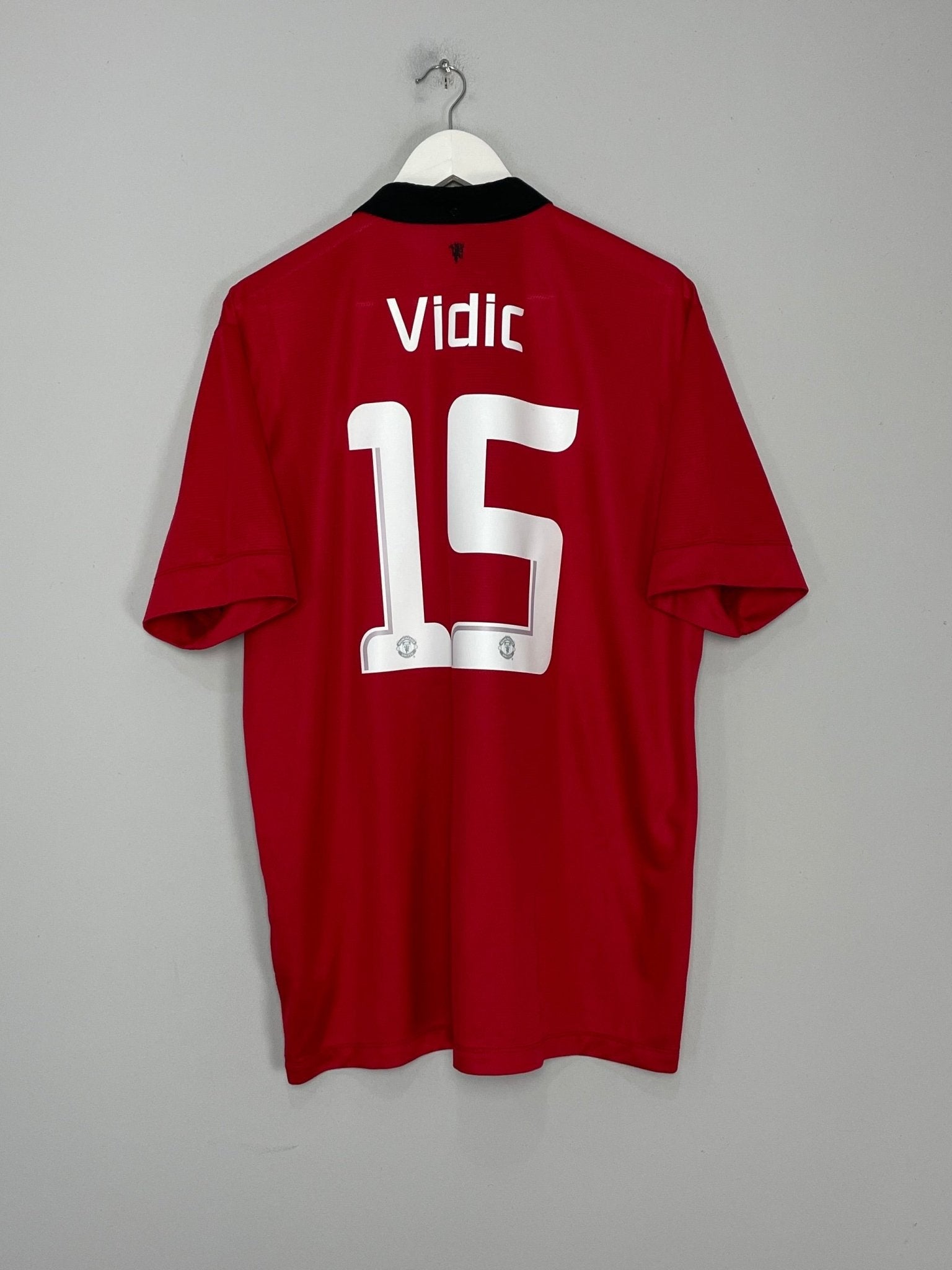 Shop 2013/14 MANCHESTER UNITED VIDIC #15 HOME SHIRT (XL) NIKE, classic football shirts, vintage football shirts & retro soccer jerseys at Cult Kits