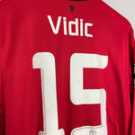 Shop 2013/14 MANCHESTER UNITED VIDIC #15 L/S C/L HOME SHIRT (L) NIKE, classic football shirts, vintage football shirts & retro soccer jerseys at Cult Kits