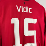 Shop 2013/14 MANCHESTER UNITED VIDIC #15 L/S C/L HOME SHIRT (L) NIKE, classic football shirts, vintage football shirts & retro soccer jerseys at Cult Kits