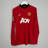 Shop 2013/14 MANCHESTER UNITED VIDIC #15 L/S C/L HOME SHIRT (L) NIKE, classic football shirts, vintage football shirts & retro soccer jerseys at Cult Kits