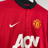Shop 2013/14 MANCHESTER UNITED VIDIC #15 L/S C/L HOME SHIRT (L) NIKE, classic football shirts, vintage football shirts & retro soccer jerseys at Cult Kits