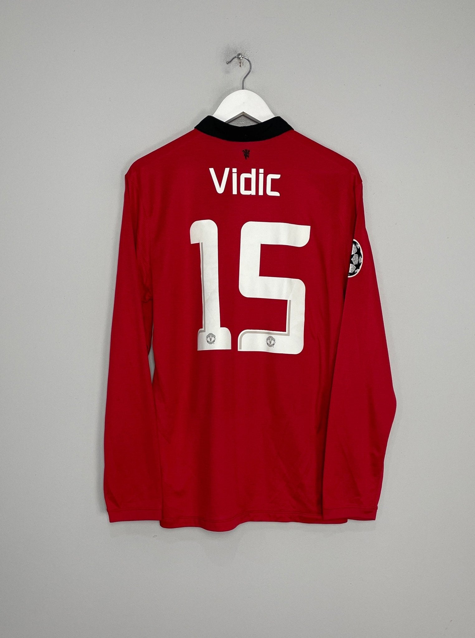 Shop 2013/14 MANCHESTER UNITED VIDIC #15 L/S C/L HOME SHIRT (L) NIKE, classic football shirts, vintage football shirts & retro soccer jerseys at Cult Kits