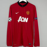 Shop 2013/14 MANCHESTER UNITED VIDIC #15 L/S C/L HOME SHIRT (XL) NIKE, classic football shirts, vintage football shirts & retro soccer jerseys at Cult Kits
