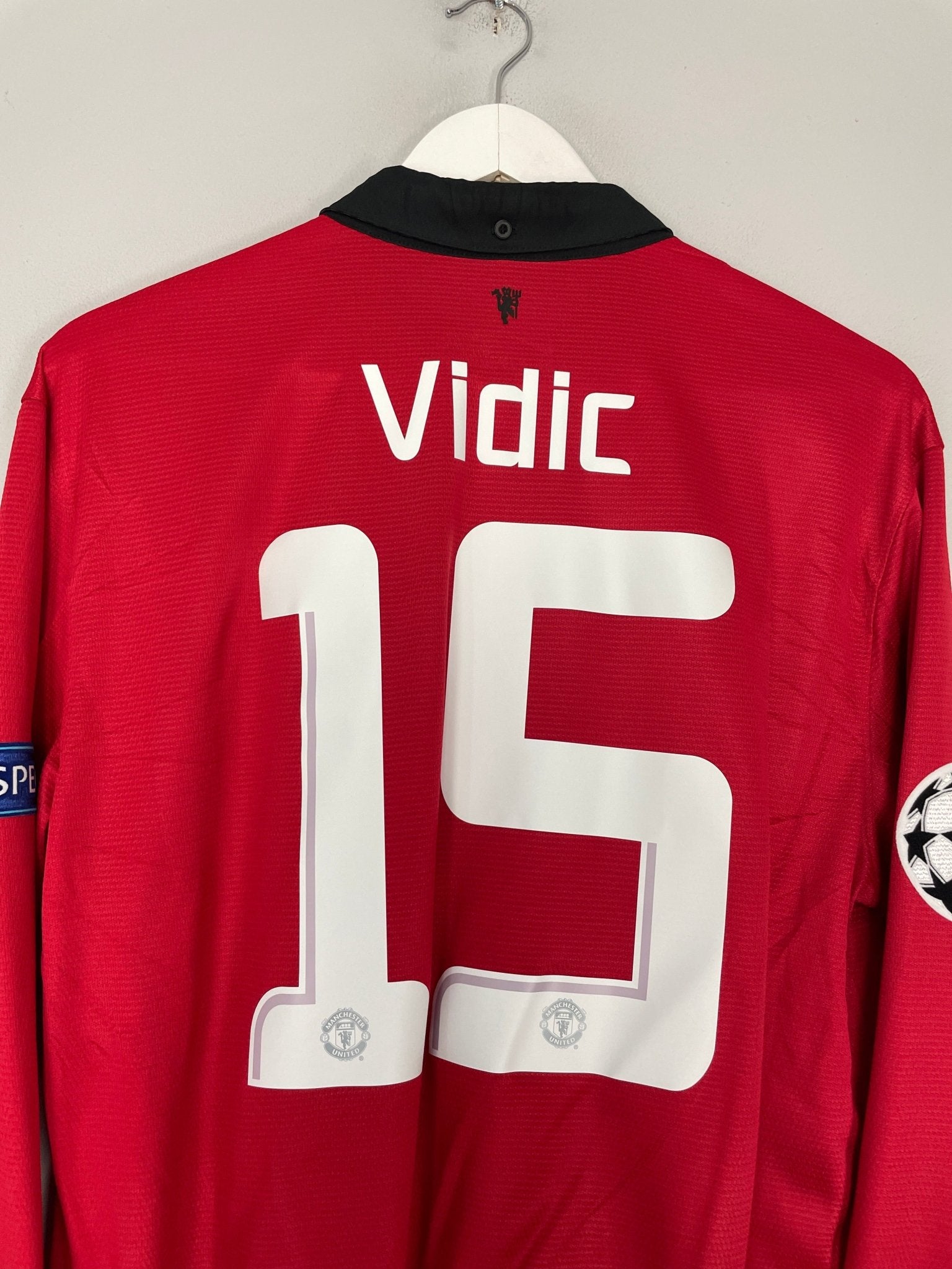 Shop 2013/14 MANCHESTER UNITED VIDIC #15 L/S C/L HOME SHIRT (XL) NIKE, classic football shirts, vintage football shirts & retro soccer jerseys at Cult Kits