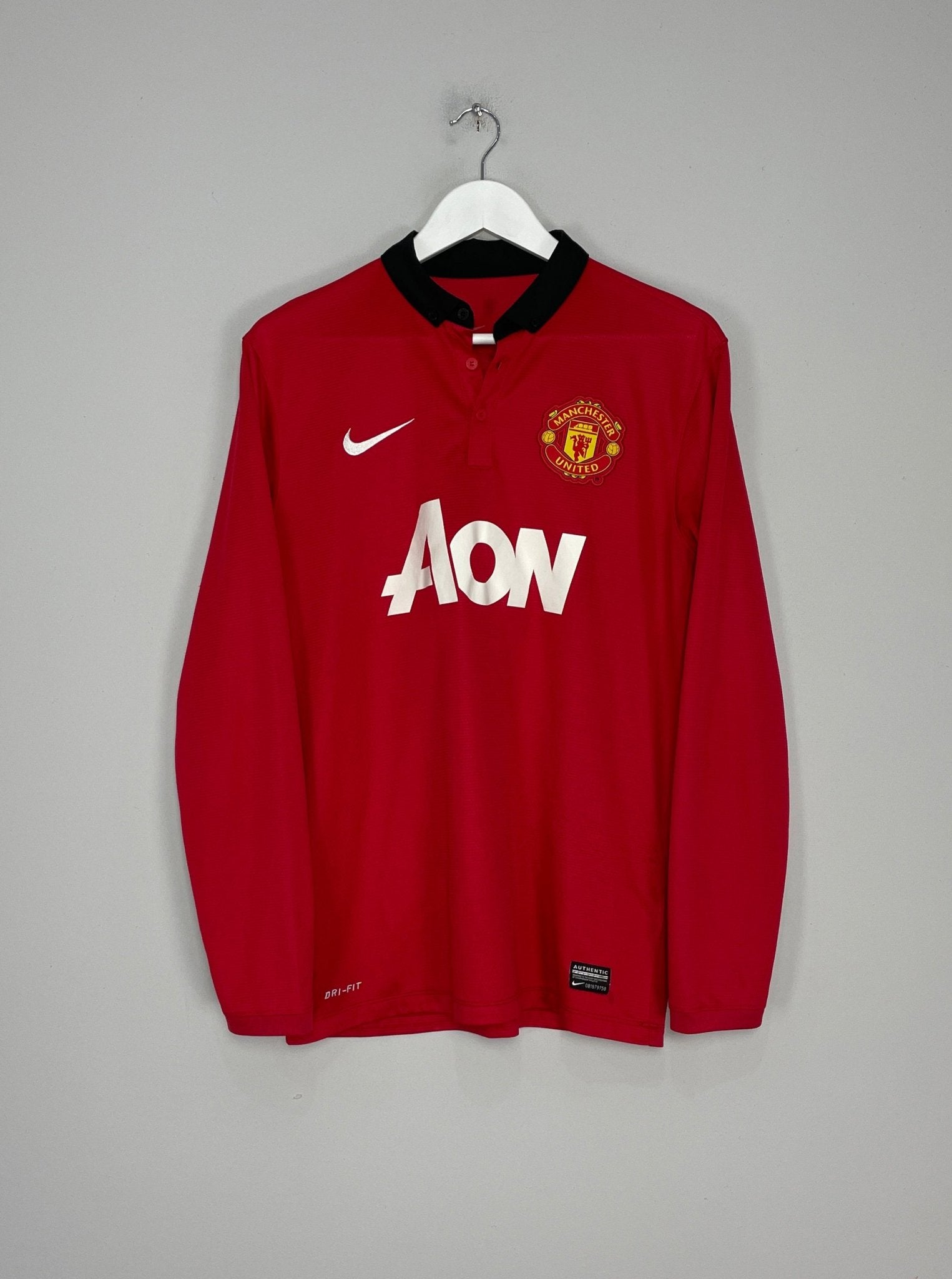 Shop 2013/14 MANCHESTER UNITED V.PERSIE #20 L/S HOME SHIRT (M) NIKE, classic football shirts, vintage football shirts & retro soccer jerseys at Cult Kits