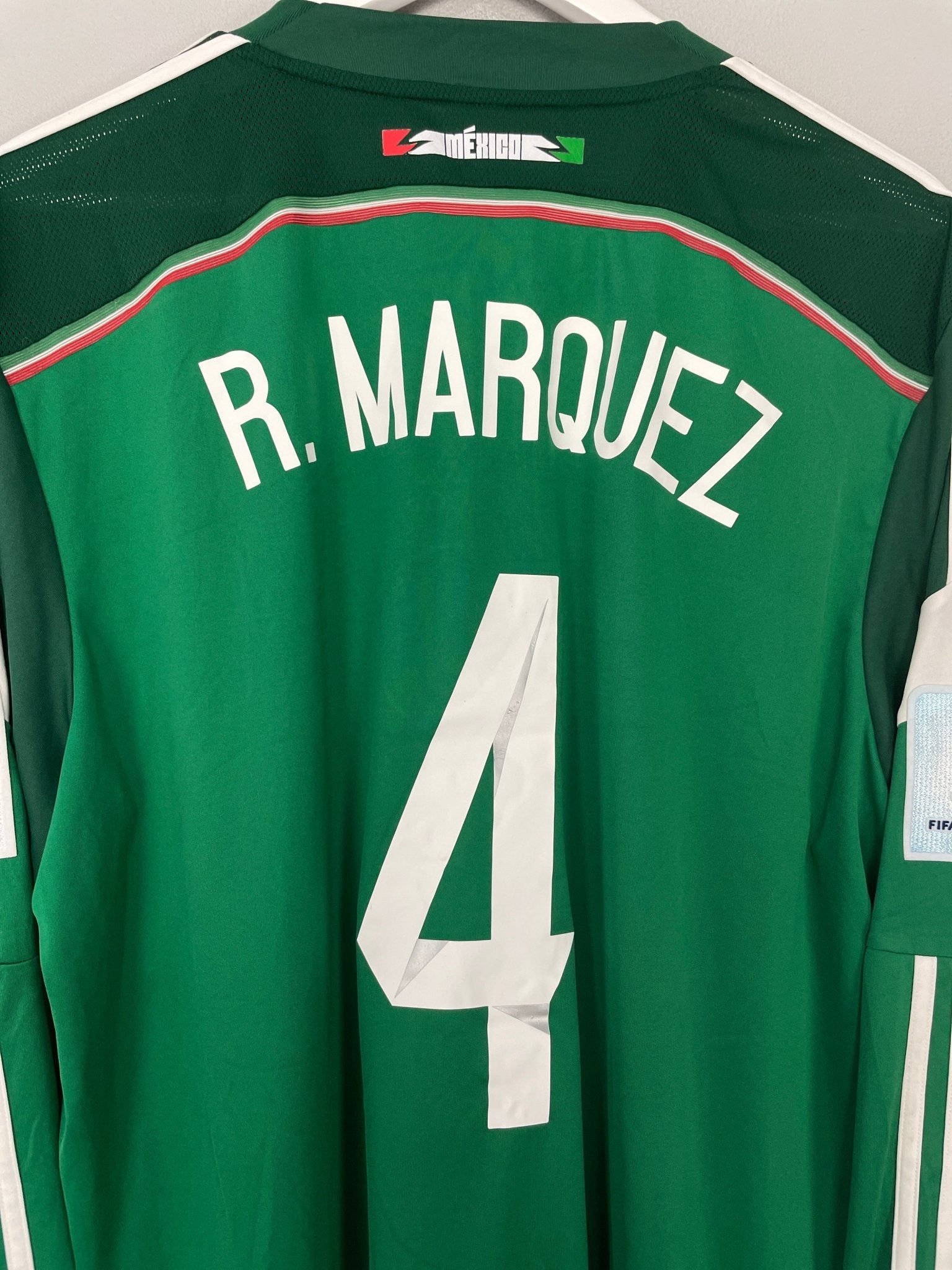 Shop 2013/14 MEXICO R.MARQUEZ #4 L/S HOME SHIRT (XL) ADIDAS, classic football shirts, vintage football shirts & retro soccer jerseys at Cult Kits