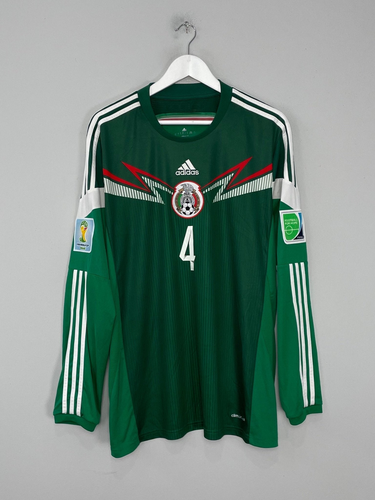 Shop 2013/14 MEXICO R.MARQUEZ #4 L/S HOME SHIRT (XL) ADIDAS, classic football shirts, vintage football shirts & retro soccer jerseys at Cult Kits