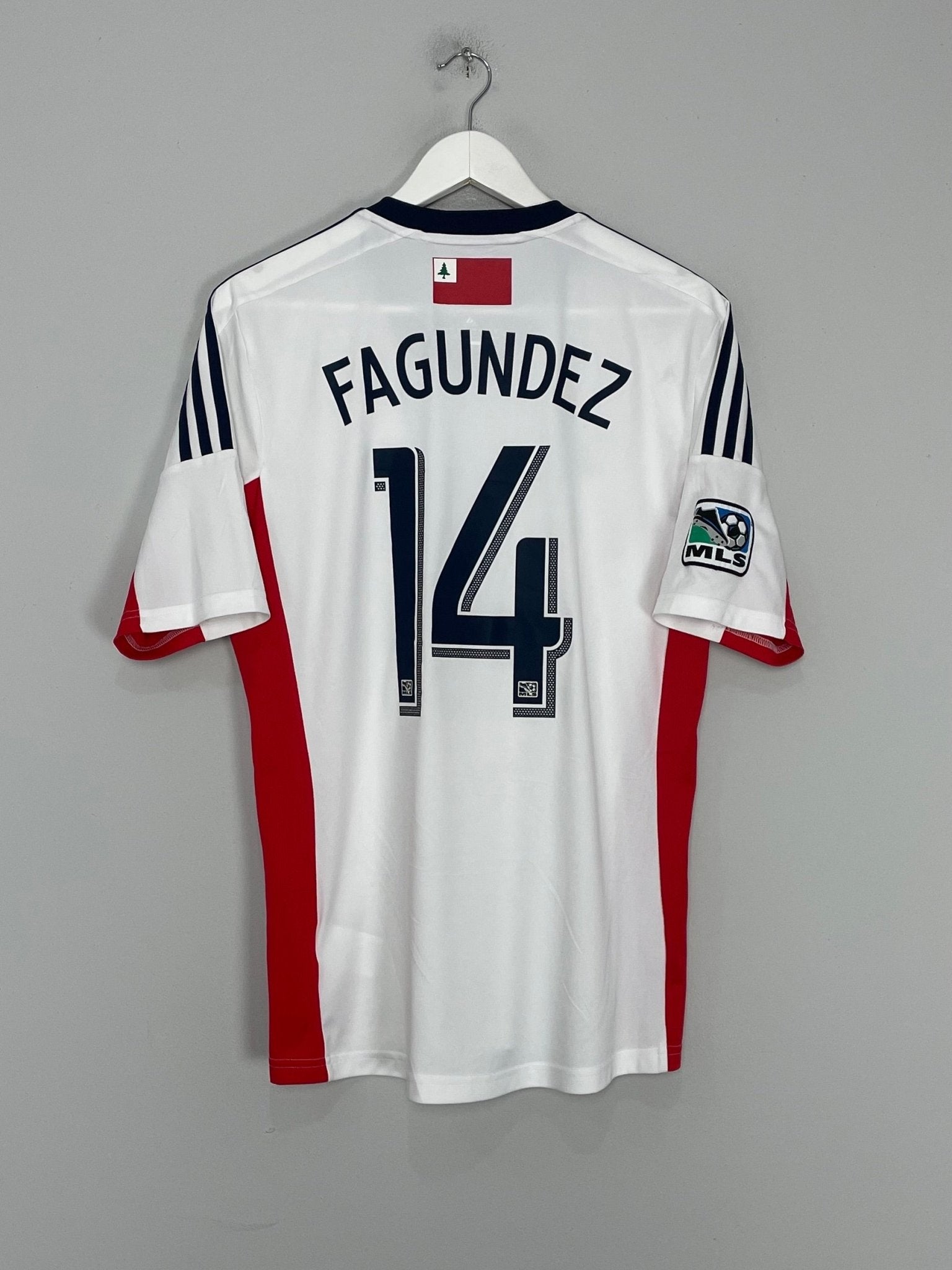 Shop 2013/14 NEW ENGLAND REVOLUTION FAGUNDEZ #14 AWAY SHIRT (M) ADIDAS, classic football shirts, vintage football shirts & retro soccer jerseys at Cult Kits