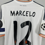Shop 2013/14 REAL MADRID MARCELO #12 *C/L FINAL* HOME SHIRT (M) ADIDAS, classic football shirts, vintage football shirts & retro soccer jerseys at Cult Kits