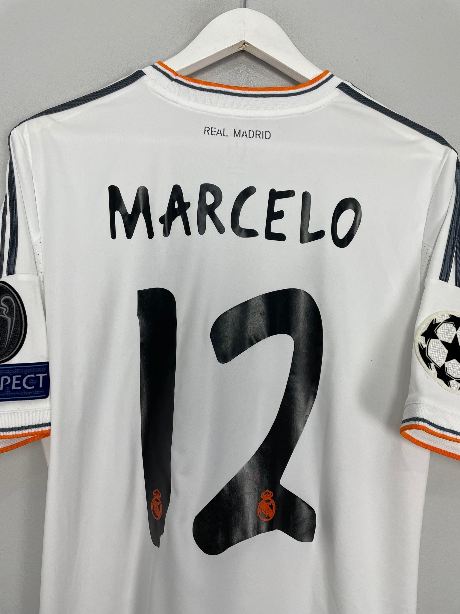 Shop 2013/14 REAL MADRID MARCELO #12 *C/L FINAL* HOME SHIRT (M) ADIDAS, classic football shirts, vintage football shirts & retro soccer jerseys at Cult Kits