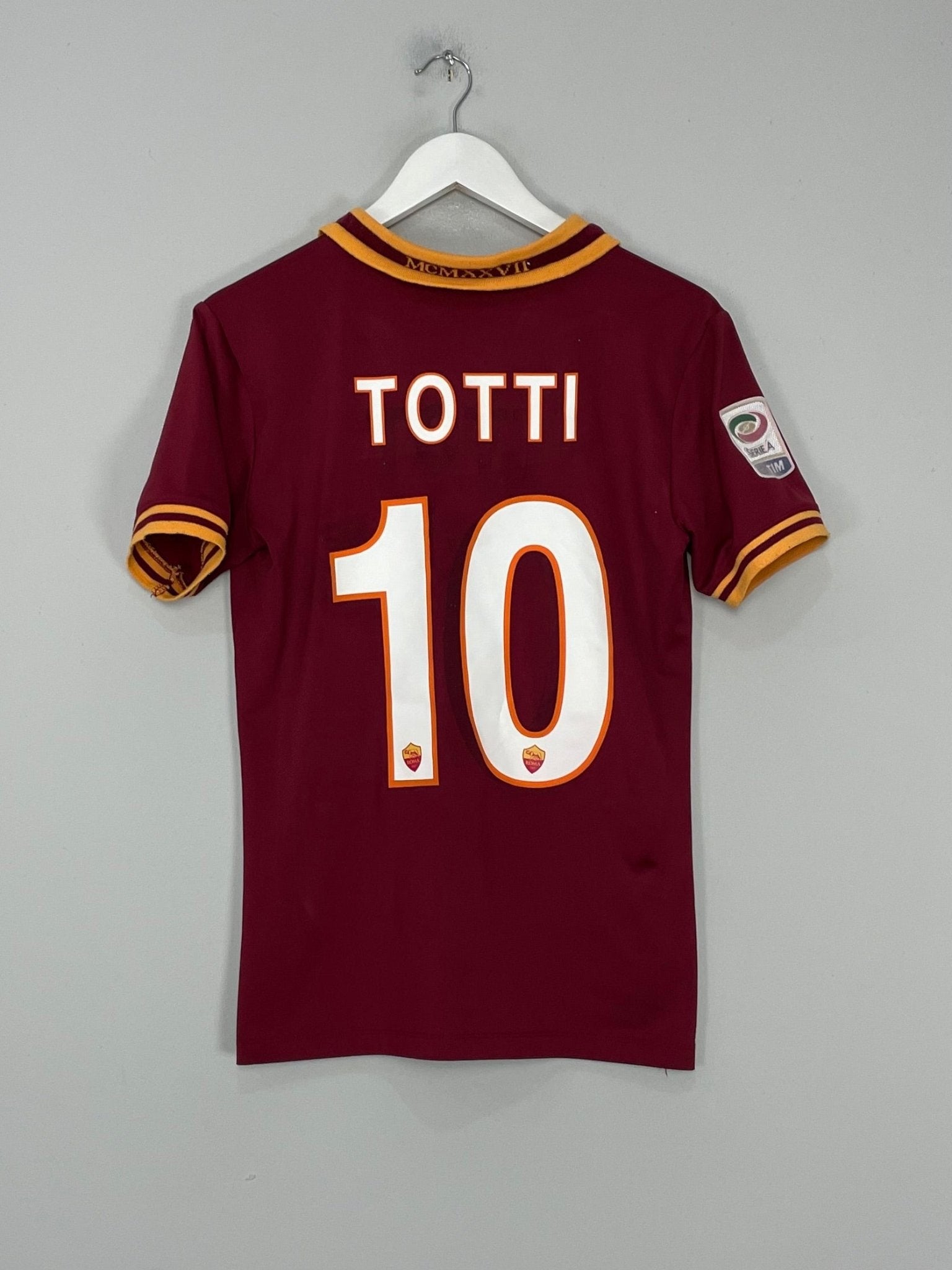 Shop 2013/14 ROMA TOTTI #10 HOME SHIRT (M) OM, classic football shirts, vintage football shirts & retro soccer jerseys at Cult Kits