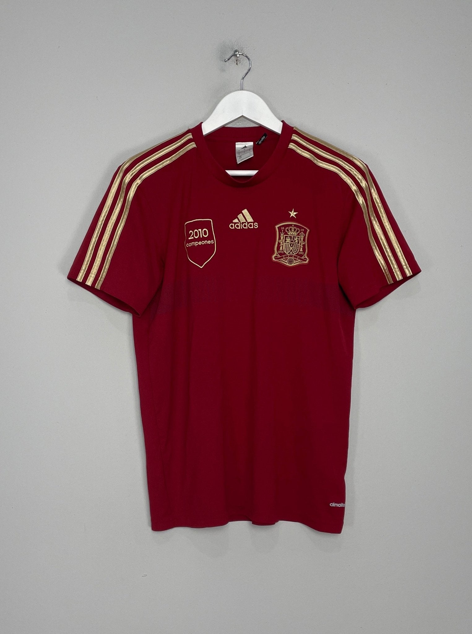 Shop 2013/14 SPAIN 'CAMPEONES' TRAINING SHIRT (M) ADIDAS, classic football shirts, vintage football shirts & retro soccer jerseys at Cult Kits