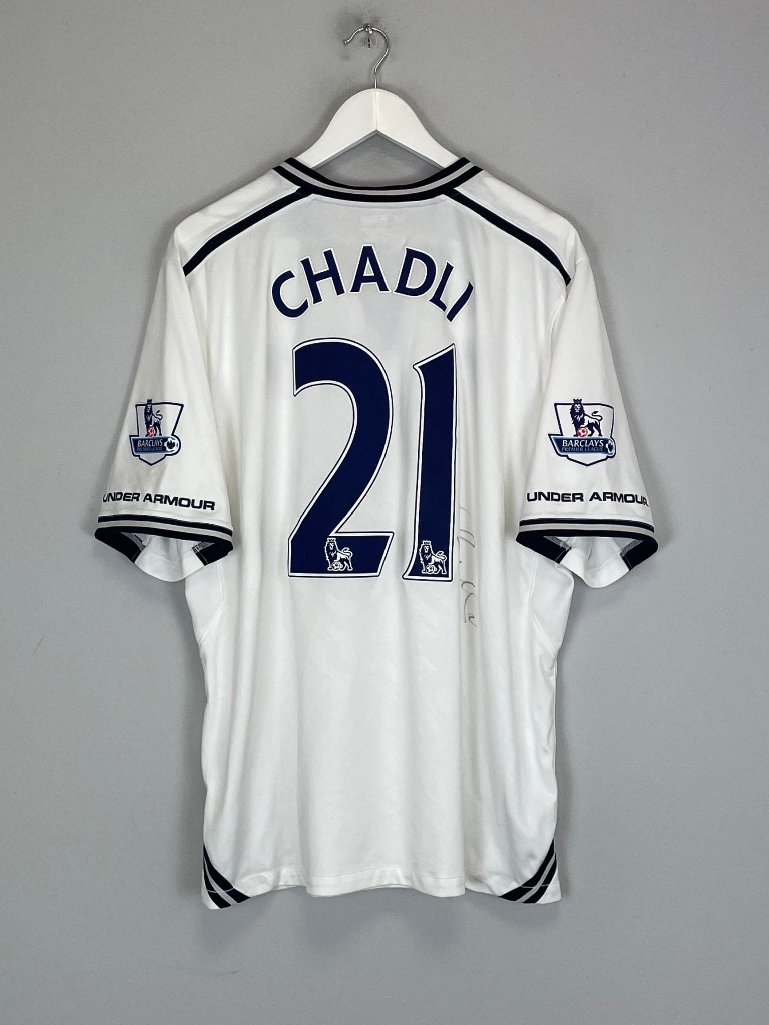 Shop 2013/14 TOTTENHAM CHADLI #21 *SIGNED* HOME SHIRT (XL) UNDER ARMOUR, classic football shirts, vintage football shirts & retro soccer jerseys at Cult Kits