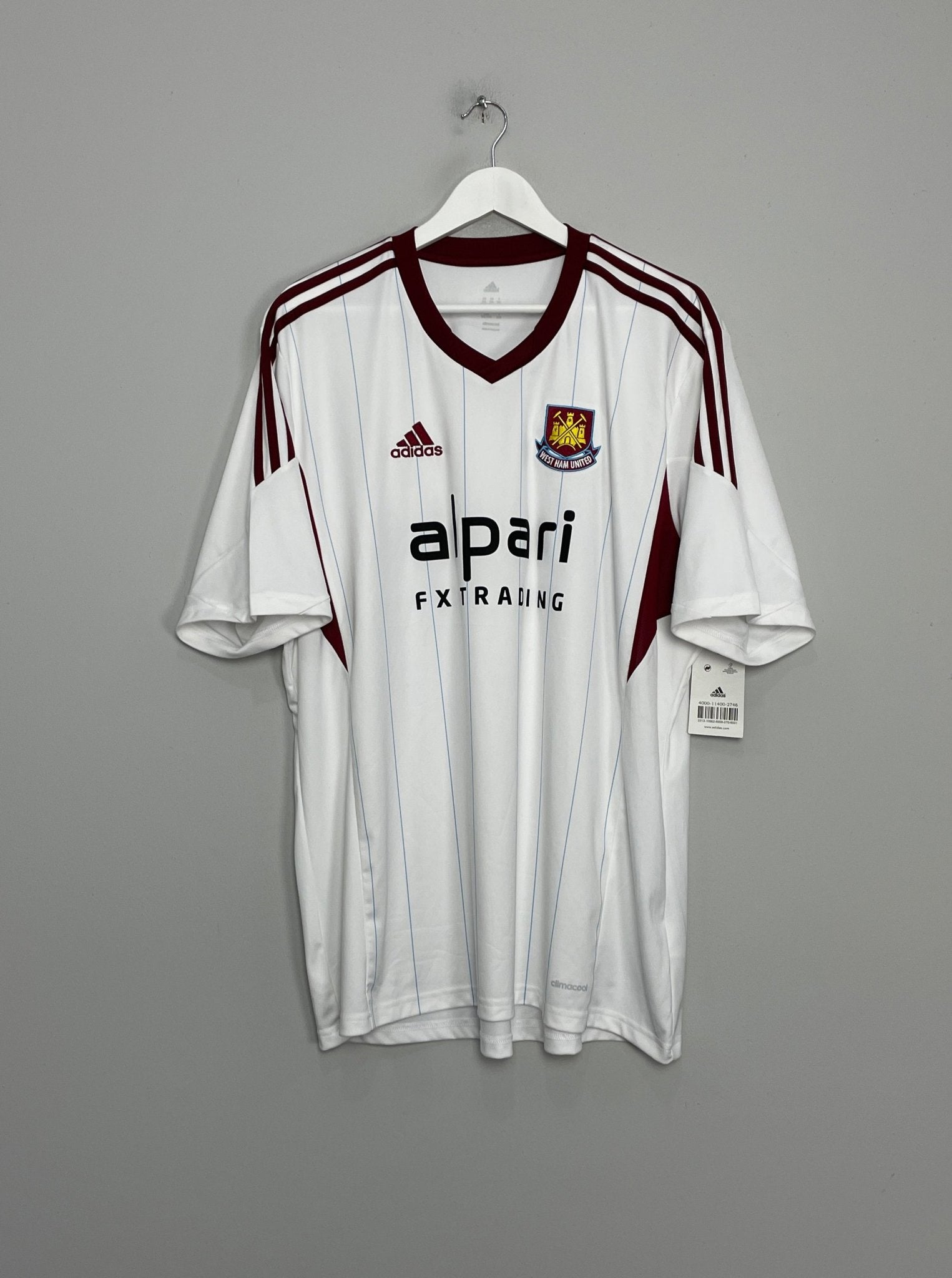 Shop 2013/14 WEST HAM *BNWT* AWAY SHIRT (XXL) ADIDAS, classic football shirts, vintage football shirts & retro soccer jerseys at Cult Kits