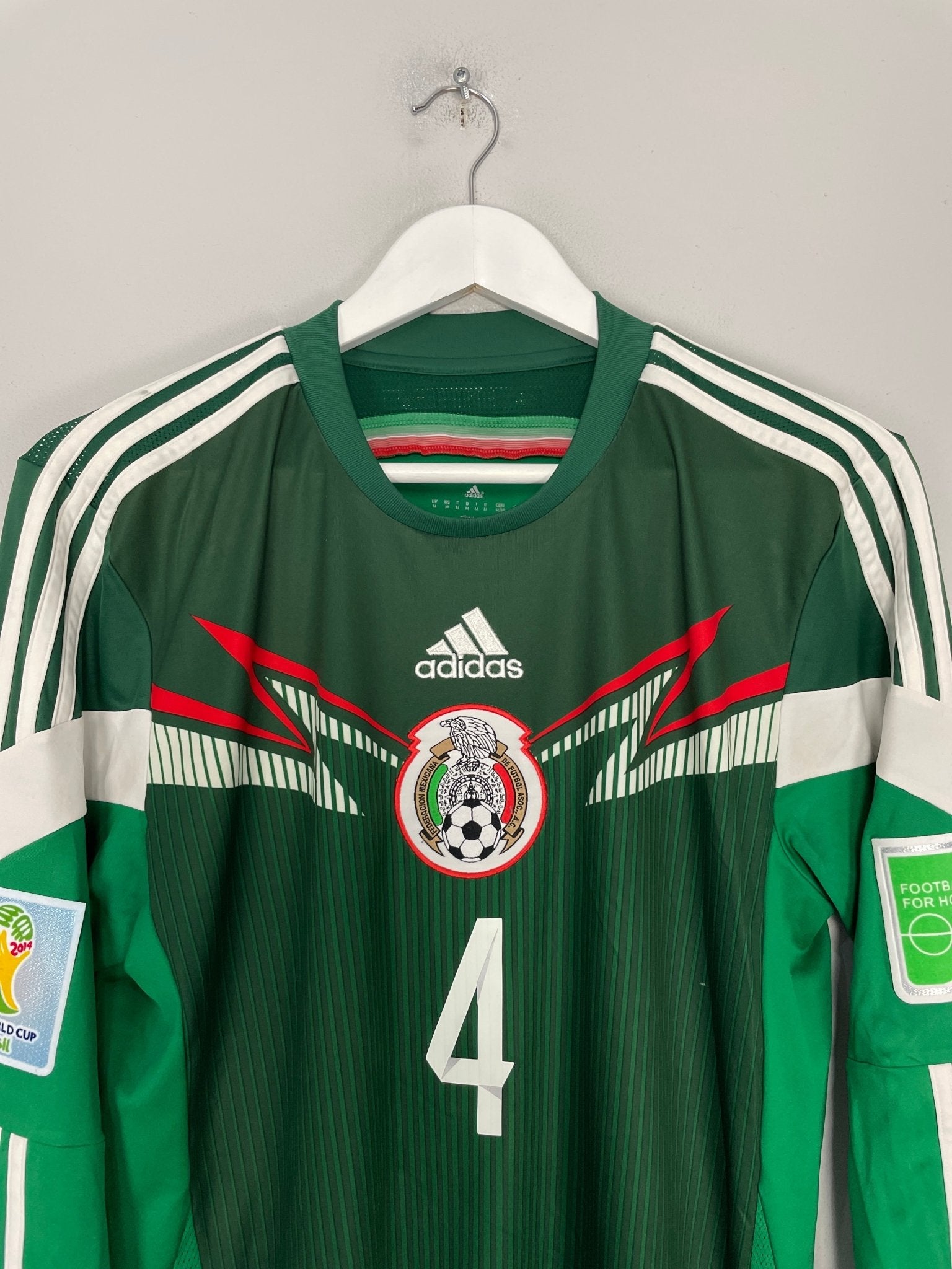 Shop 2013/15 MEXICO R.MARQUEZ #4 L/S HOME SHIRT (M) ADIDAS, classic football shirts, vintage football shirts & retro soccer jerseys at Cult Kits