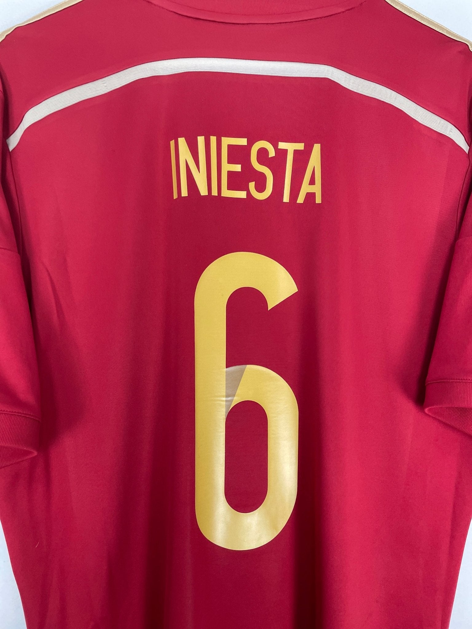 Shop 2013/15 SPAIN A.INIESTA #6 HOME SHIRT (L) ADIDAS, classic football shirts, vintage football shirts & retro soccer jerseys at Cult Kits