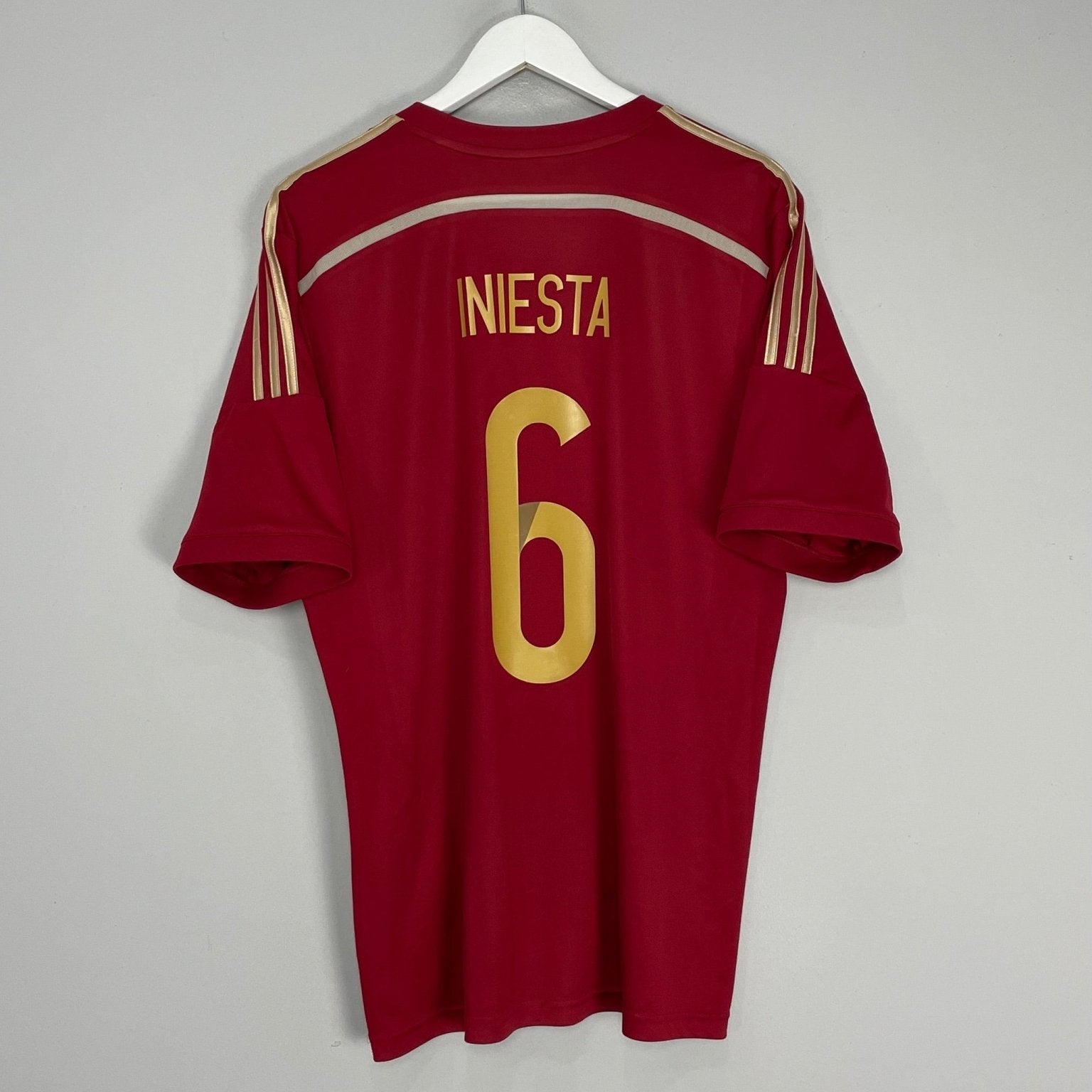 Shop 2013/15 SPAIN A.INIESTA #6 HOME SHIRT (L) ADIDAS, classic football shirts, vintage football shirts & retro soccer jerseys at Cult Kits