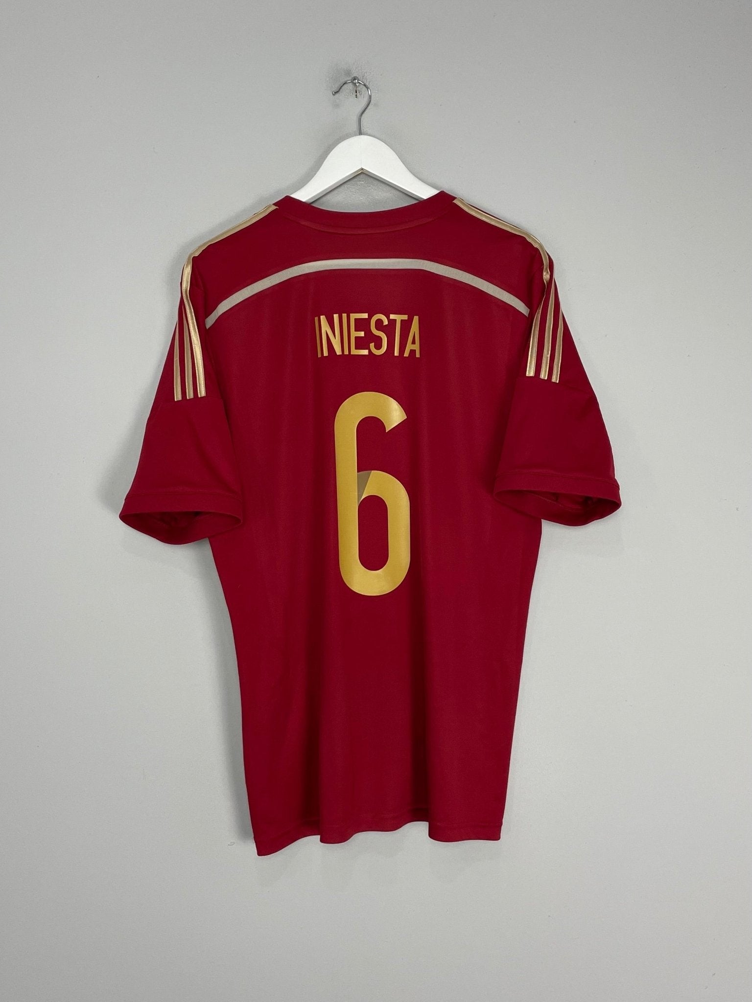 Shop 2013/15 SPAIN A.INIESTA #6 HOME SHIRT (L) ADIDAS, classic football shirts, vintage football shirts & retro soccer jerseys at Cult Kits