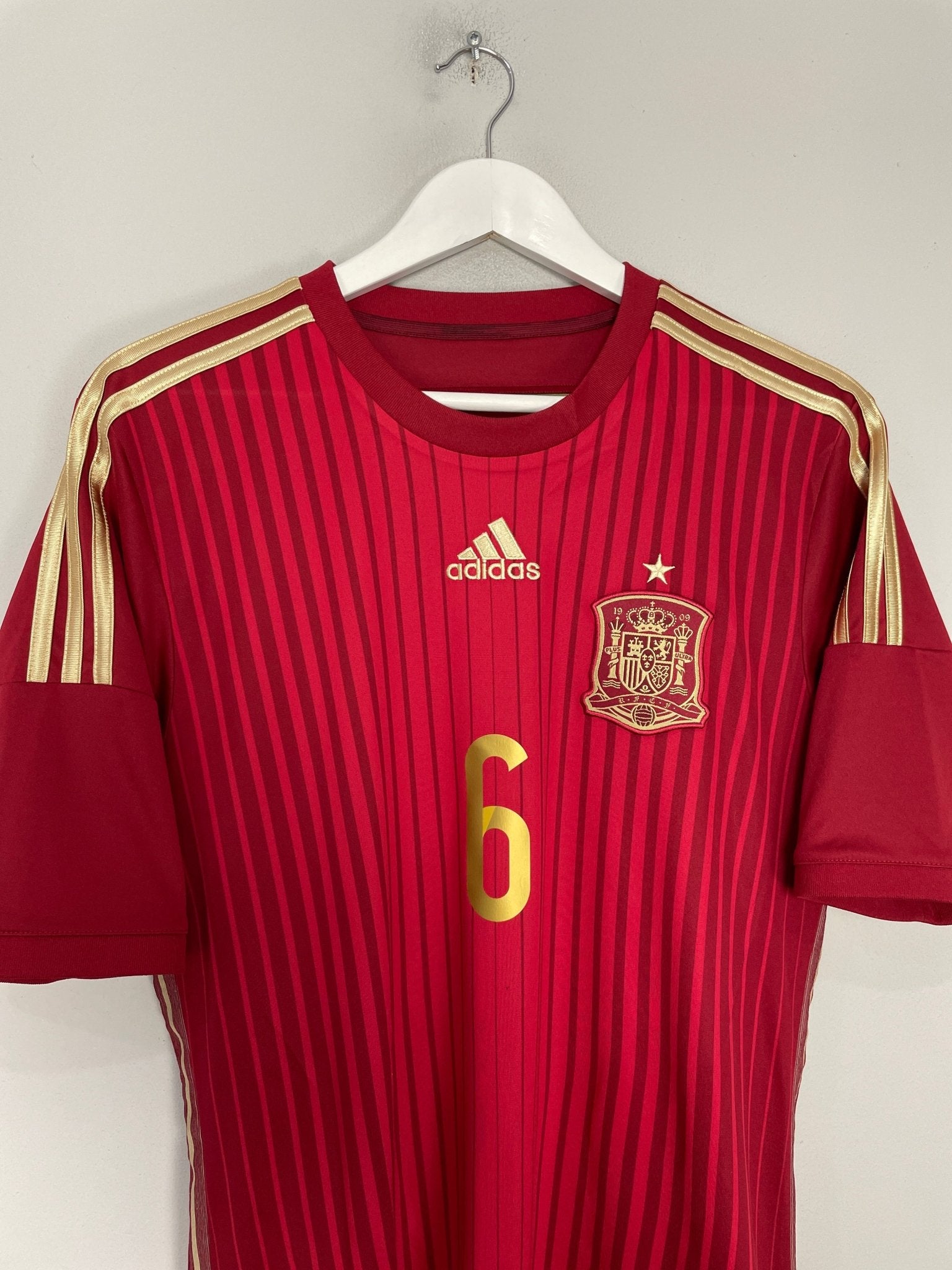 Shop 2013/15 SPAIN A.INIESTA #6 HOME SHIRT (M) ADIDAS, classic football shirts, vintage football shirts & retro soccer jerseys at Cult Kits