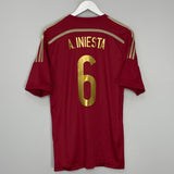 Shop 2013/15 SPAIN A.INIESTA #6 HOME SHIRT (M) ADIDAS, classic football shirts, vintage football shirts & retro soccer jerseys at Cult Kits