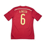 Buy 2013/15 Spain A.Iniesta 6 Home Shirt (M) Adidas ~ Free worldwide shipping ~ Authentic Vintage Football Shirts from Cult Kits