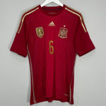 Shop 2013/15 SPAIN A.INIESTA #6 HOME SHIRT (M) ADIDAS, classic football shirts, vintage football shirts & retro soccer jerseys at Cult Kits