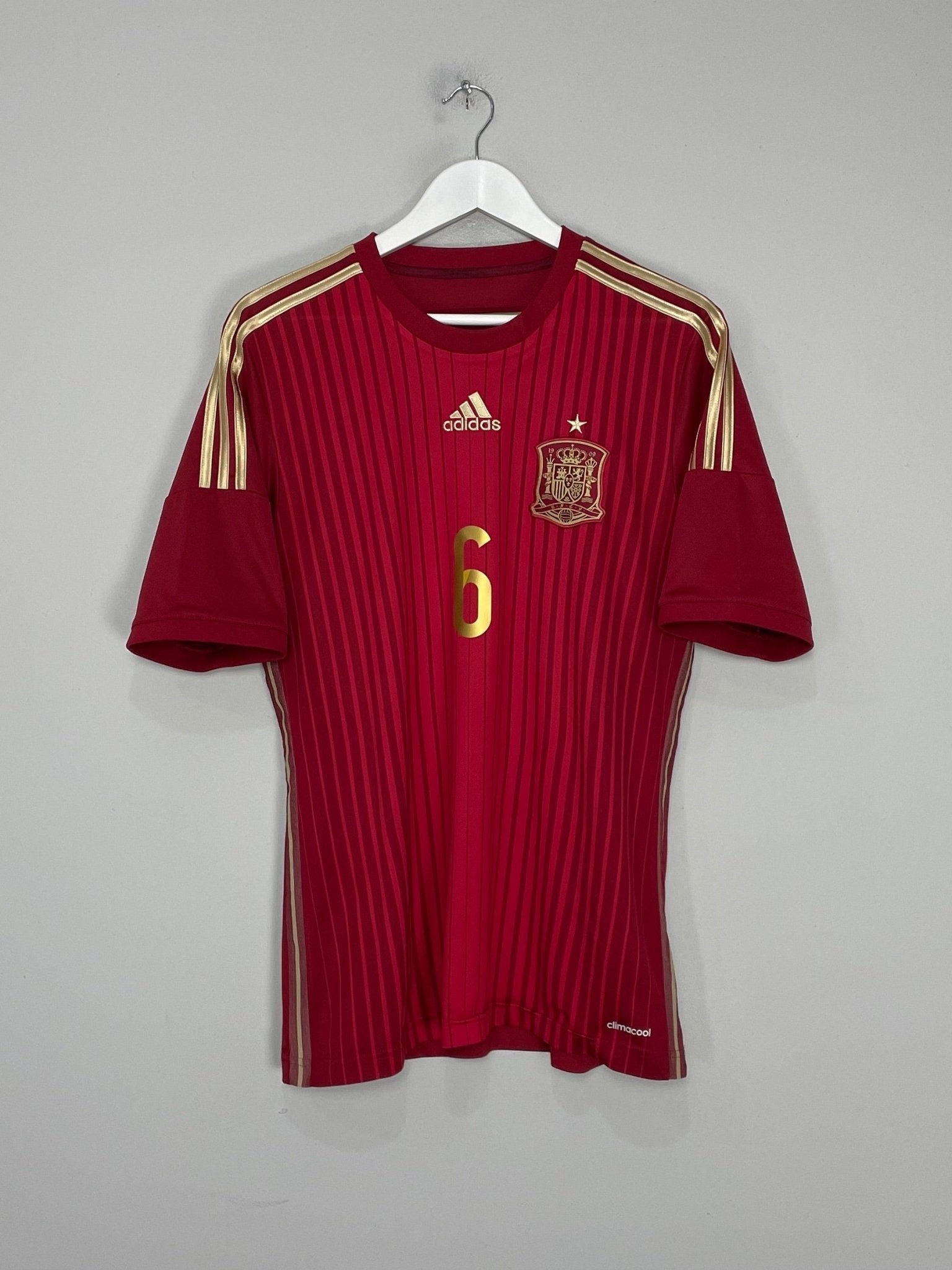 Shop 2013/15 SPAIN A.INIESTA #6 HOME SHIRT (M) ADIDAS, classic football shirts, vintage football shirts & retro soccer jerseys at Cult Kits